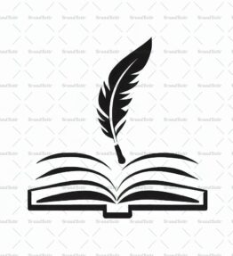 Offenes Buch und Feder